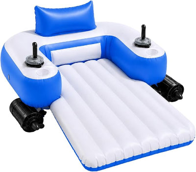 Flotador de tumbona de piscina motorizado con doble hélice y control joystick 360°