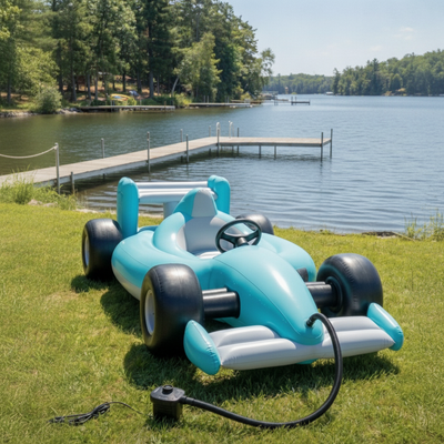 Kicker: Coche de carreras hinchable · [2,40 m] · hinchador eléctrico incluido