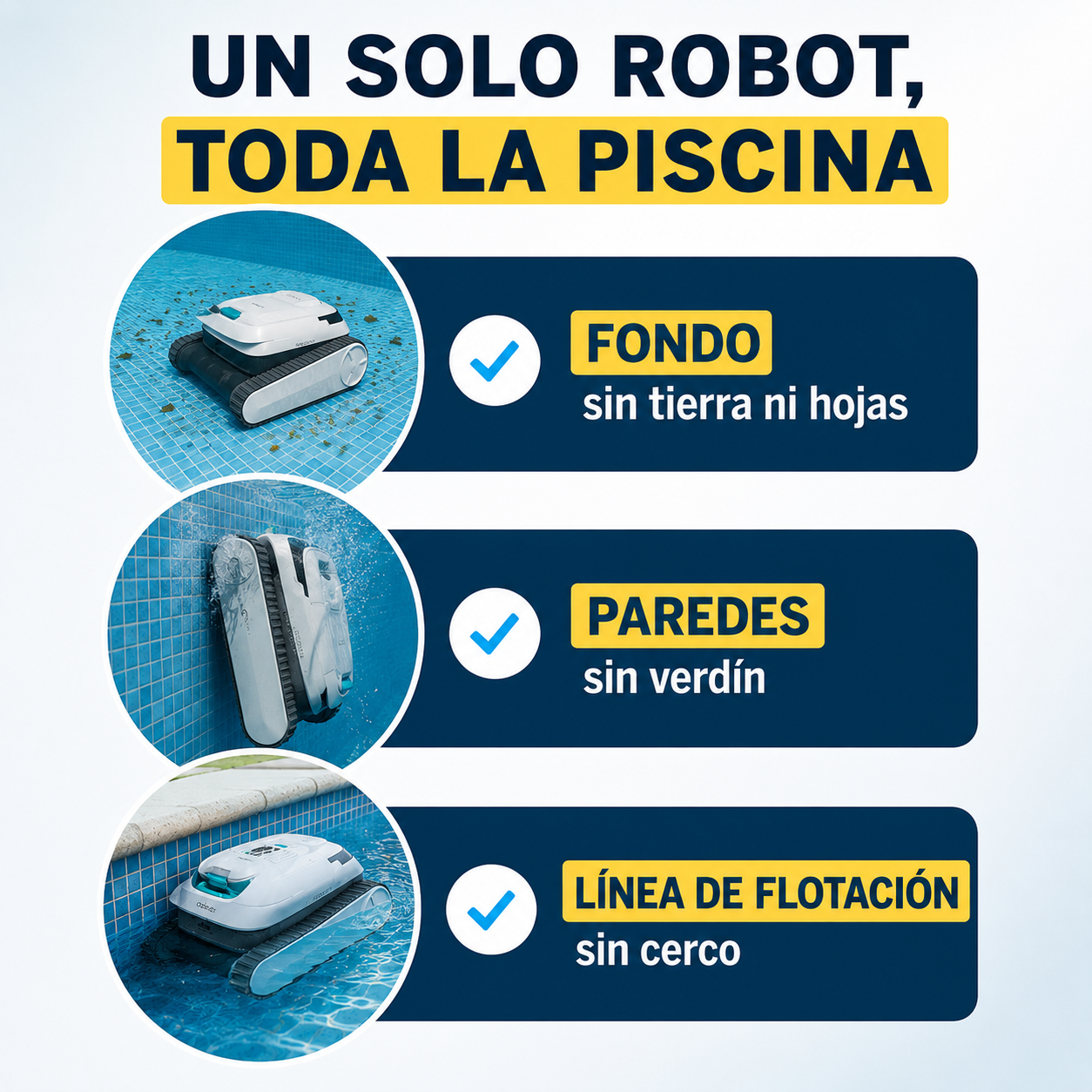 Pooldroid 5000 TotalClean – Tu piscina limpia sola mientras tú te bañas